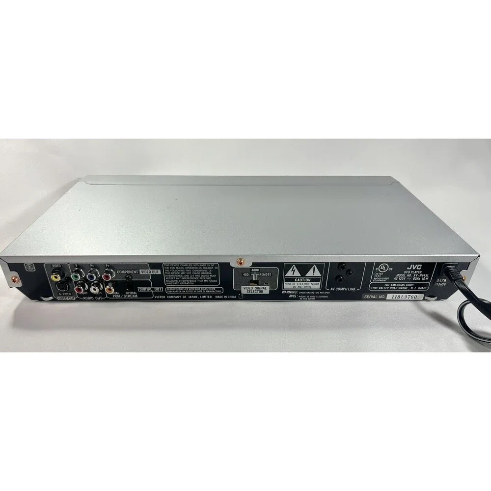 JVC XV-N44SL Silver DVD Player No Remote Tested Working